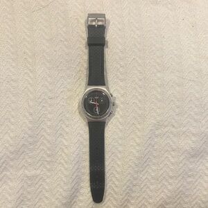 Swatch Irony Aluminum Black and Silver Water-Resistant Watch